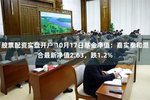 股票配资实盘开户 10月17日基金净值:嘉实泰和混合最新净值2.63,跌1.2%