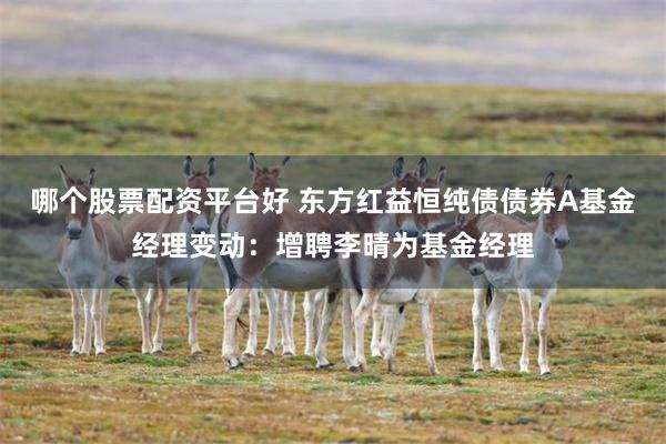 哪个股票配资平台好 东方红益恒纯债债券A基金经理变动:增聘李晴为基金经理