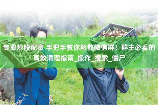 专业炒股配资 手把手教你解散微信群!群主必看的高效清理指南_操作_搜索_僵尸