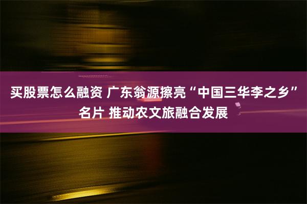 买股票怎么融资 广东翁源擦亮“中国三华李之乡”名片 推动农文旅融合发展