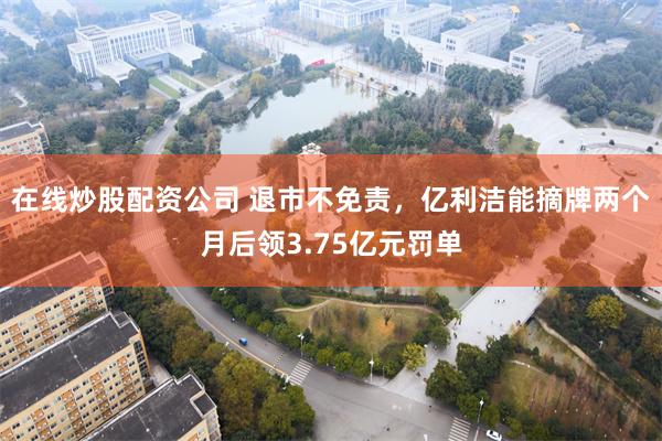 在线炒股配资公司 退市不免责，亿利洁能摘牌两个月后领3.75亿元罚单